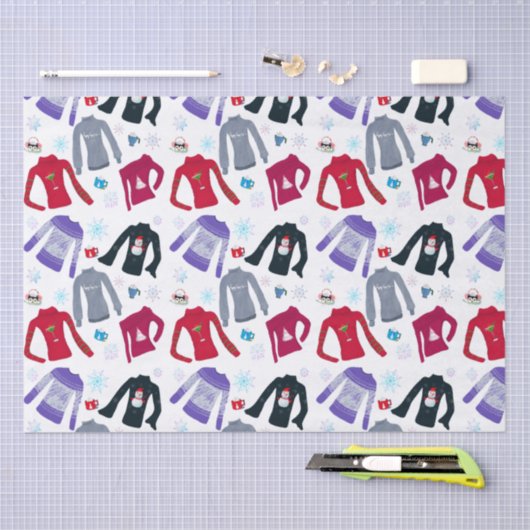 Winterkerstzweet en warme chocolade tissuepapier (Craft)