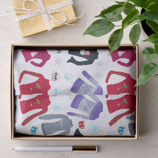 Winterkerstzweet en warme chocolade tissuepapier (Geschenk)