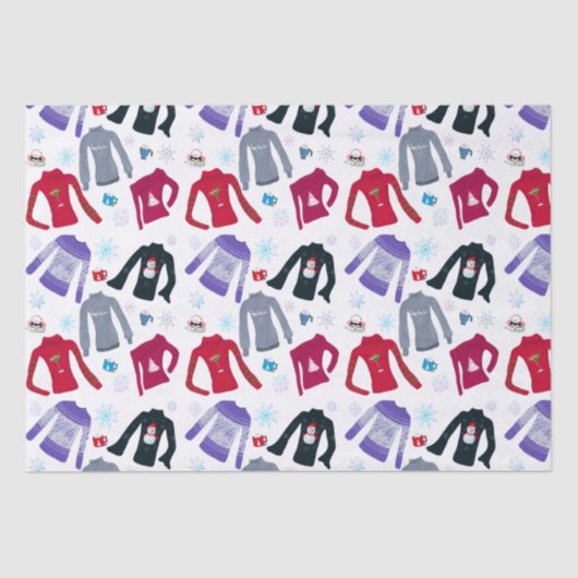 Winterkerstzweet en warme chocolade tissuepapier (Voorkant)