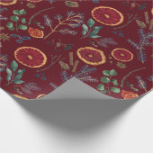 Winterkeuken met Pine & Gedroogd Sinaasappel Cadeaupapier (Hoek)