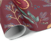 Winterkeuken met Pine & Gedroogd Sinaasappel Cadeaupapier (Rol Hoek)