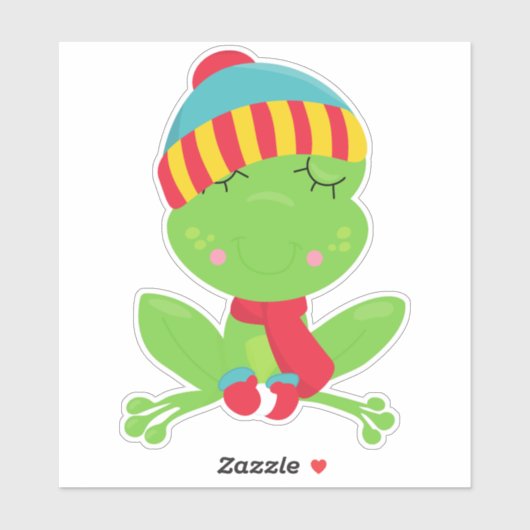 Winterkikker, kikker, groene kikker, Pet, karf Sticker (Vel)