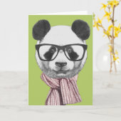 Winterklaar Pandabeer Kaart (Gele Bloem)