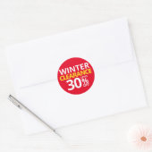 Winterklaring 30% korting op dertig kleine bedrijv ronde sticker (Envelop)