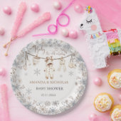 Winterkleding Baby Koud Buiten Baby shower Papieren Bordje (Feest)