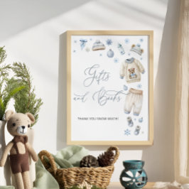 Winterkleding Baby shower Cadeau Boek Poster