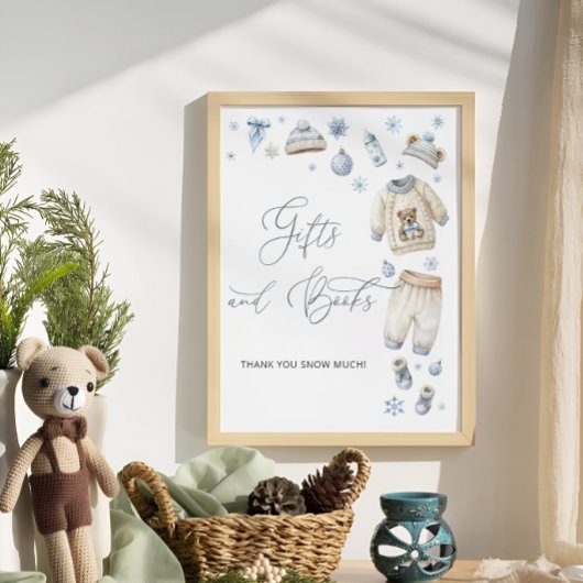 Winterkleding Baby shower Cadeau Boek Poster