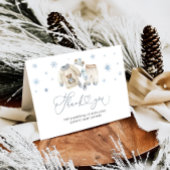 Winterkleding Boy Baby shower Bedankt Card