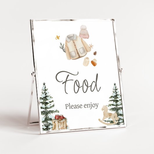 Winterkleding Het is koud buiten Baby shower eten Poster