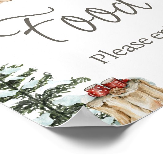 Winterkleding Het is koud buiten Baby shower eten Poster (Hoek)
