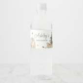 Winterkleding Het is koud buiten Baby shower Waterfles Etiket (Voorkant)