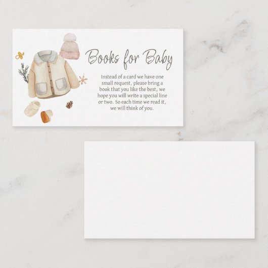 Winterkleding Het is koud Buiten Boeken voor Baby Informatiekaartje (Voorkant / Achterkant)