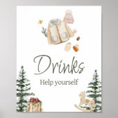 Winterkleding is koud buiten Baby shower Drinken Poster (Voorkant)