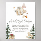 Winterkleding is koud buiten late night luiers poster (Voorkant)