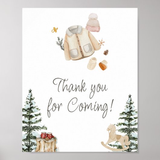 Winterkleding Koud Buiten Bedankt voor je komst Poster (Voorkant)
