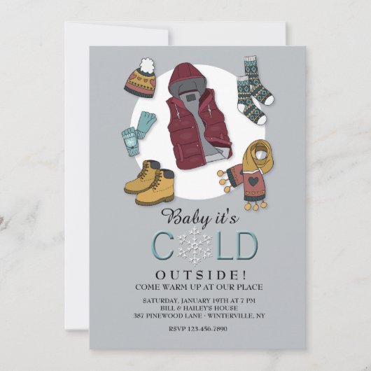 Winterkleding Uitnodiging (Voorkant)