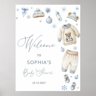 Winterkleren Jongens Baby Shower Welkom Poster