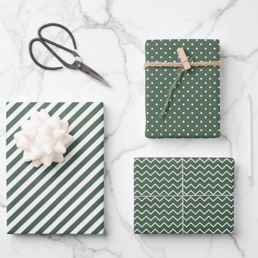 Winterkleuren Inpakpapier Plat Vel Set 6 (Voorkant)