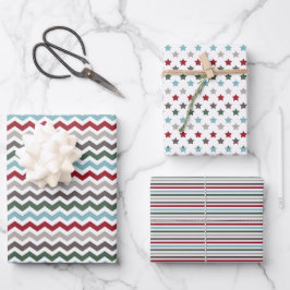 Winterkleuren Inpakpapier Vellen Set 3