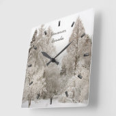 Winterklok Aangepaste winter Wonderland Wandmuur K Vierkante Klok (Hoek)