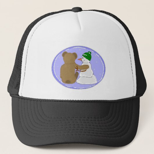 Winterknoppen van vriendschap trucker pet (Voorkant)