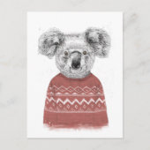 Winterkoala (rood) briefkaart (Voorkant)