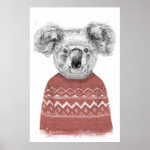 Winterkoala (rood) poster (Voorkant)