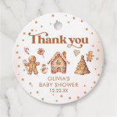 Winterkoekje Kerstmis Santa Baby shower Bedankjes Labels (Voorkant)