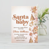 Winterkoekje Kerstmis Santa Baby shower Kaart (Staand voorkant)