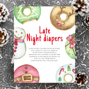 Winterkoekjes babyshower Late Night luiers Poster