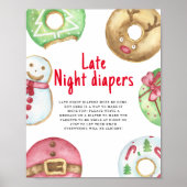 Winterkoekjes babyshower Late Night luiers Poster (Voorkant)