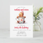 Winterkoekjes en cacao Kinderen verjaardagsfeestje Kaart (Staand voorkant)