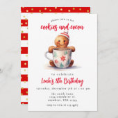 Winterkoekjes en cacao Kinderen verjaardagsfeestje Kaart (Voorkant / Achterkant)