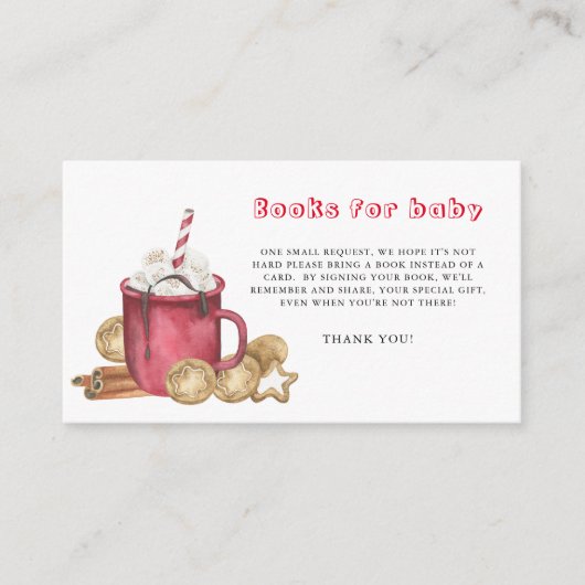 Winterkoekjes en cacaoboeken voor baby ticket informatiekaartje (Voorkant)