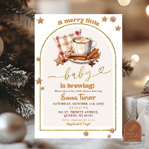 Winterkoffie vrolijk klein Baby shower Kaart