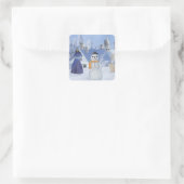 Winterkönigin Vierkante Sticker (Tas)