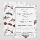 Winterkonijn Acorns Grassen Festive Jubileum Kaart (Voorkant / Achterkant)