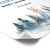 Winterkonijn Baby shower Welkomstbord Poster (Hoek)