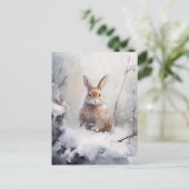 Winterkonijn Briefkaart (Staand voorkant)