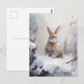 Winterkonijn Briefkaart (Voorkant / Achterkant)