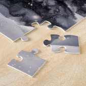 Winterkonijn in sneeuwvlokken legpuzzel (Zijkant)