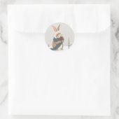 Winterkonijn leuk met Kerstmis Ronde Sticker (Tas)