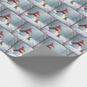 Winterkonijn met een sneeuwpop cadeaupapier (Hoek)