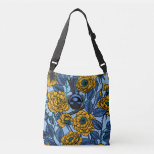 Winterkoninkje in de rozen crossbody tas
