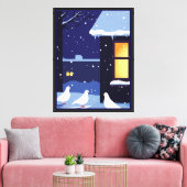 Winterkou en -vrede canvas afdruk (Insitu (Woonkamer))