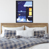 Winterkou en -vrede canvas afdruk (Insitu (Slaapkamer))