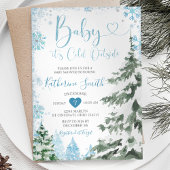 Winterkoude Baby shower Blauwe sneeuwvlokken Kaart