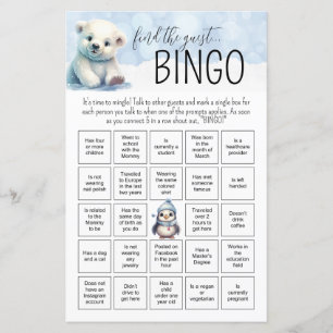 Winterkoude buiten Baby Bingo Baby shower spel