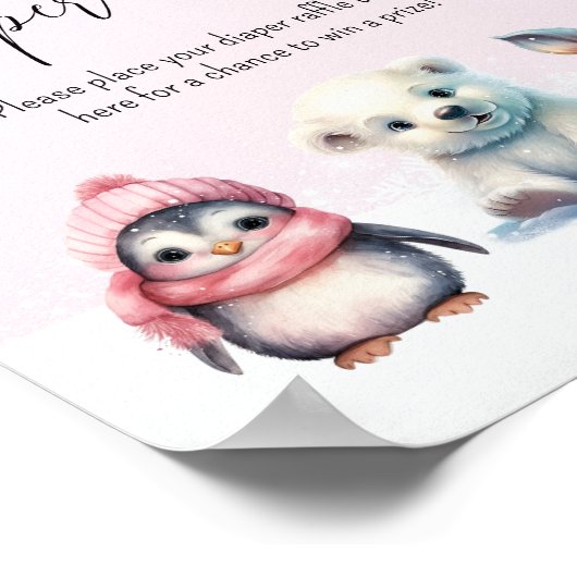 Winterkoude buiten Baby shower luier loterij Poster (Hoek)
