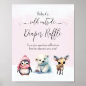 Winterkoude buiten Baby shower luier loterij Poster (Voorkant)